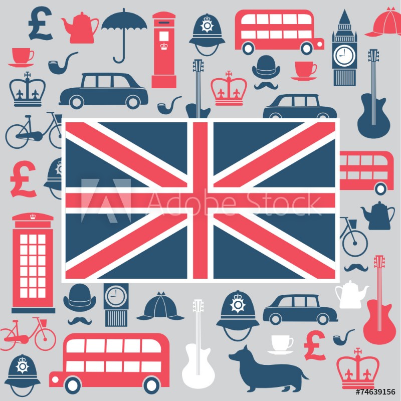 Image de Graphic set of great britain symbols